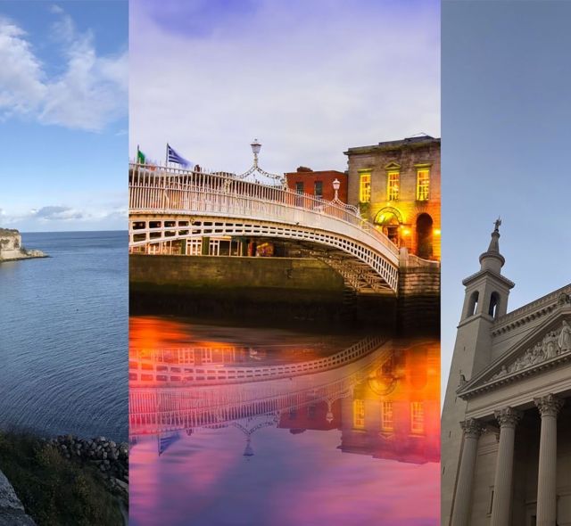 Denmark, Dublin, and Berlin cityscapes