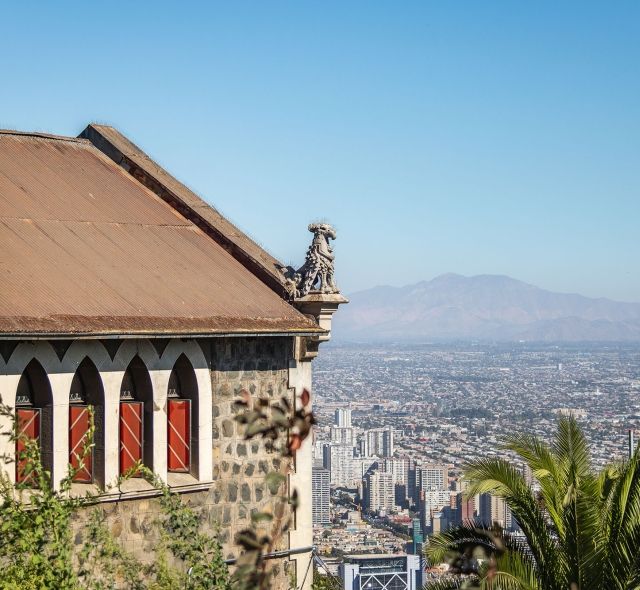 santiago dr gargoyle over city