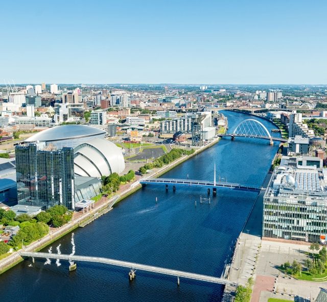 glasgow river aerial view