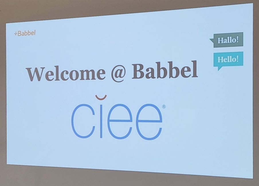 A warm welcome from Babbel for our presentation!