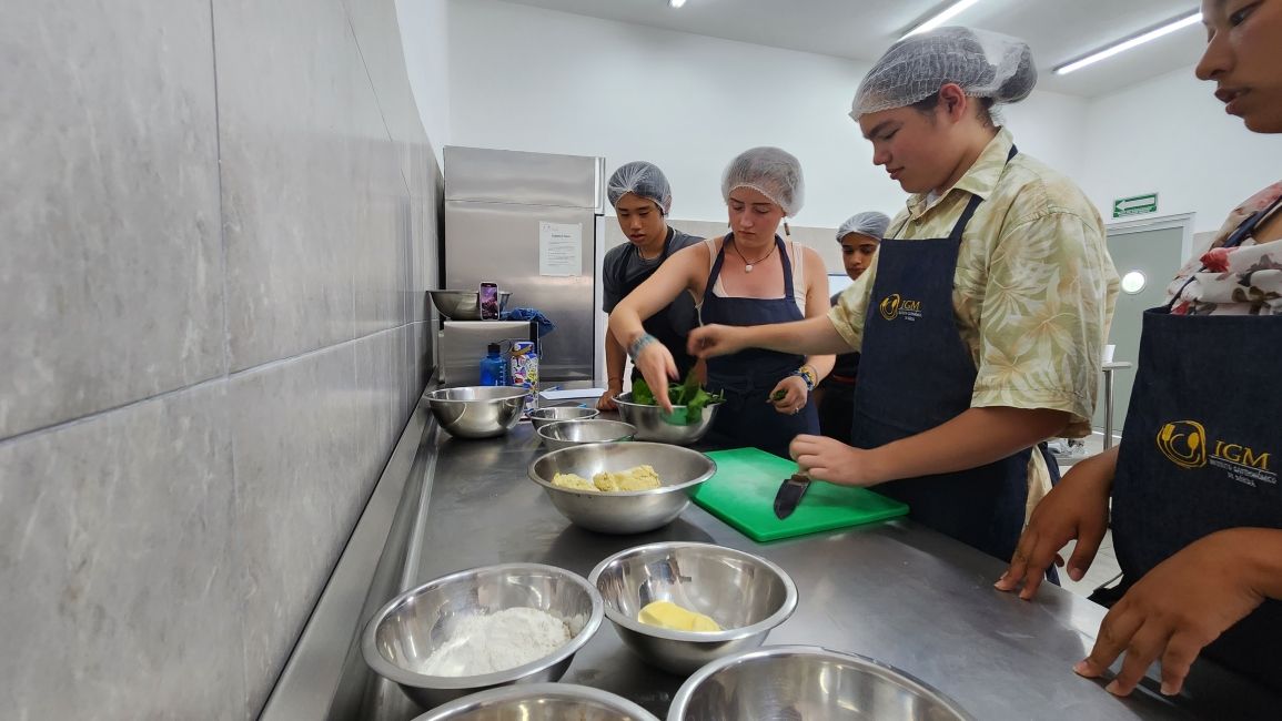 Students cooking