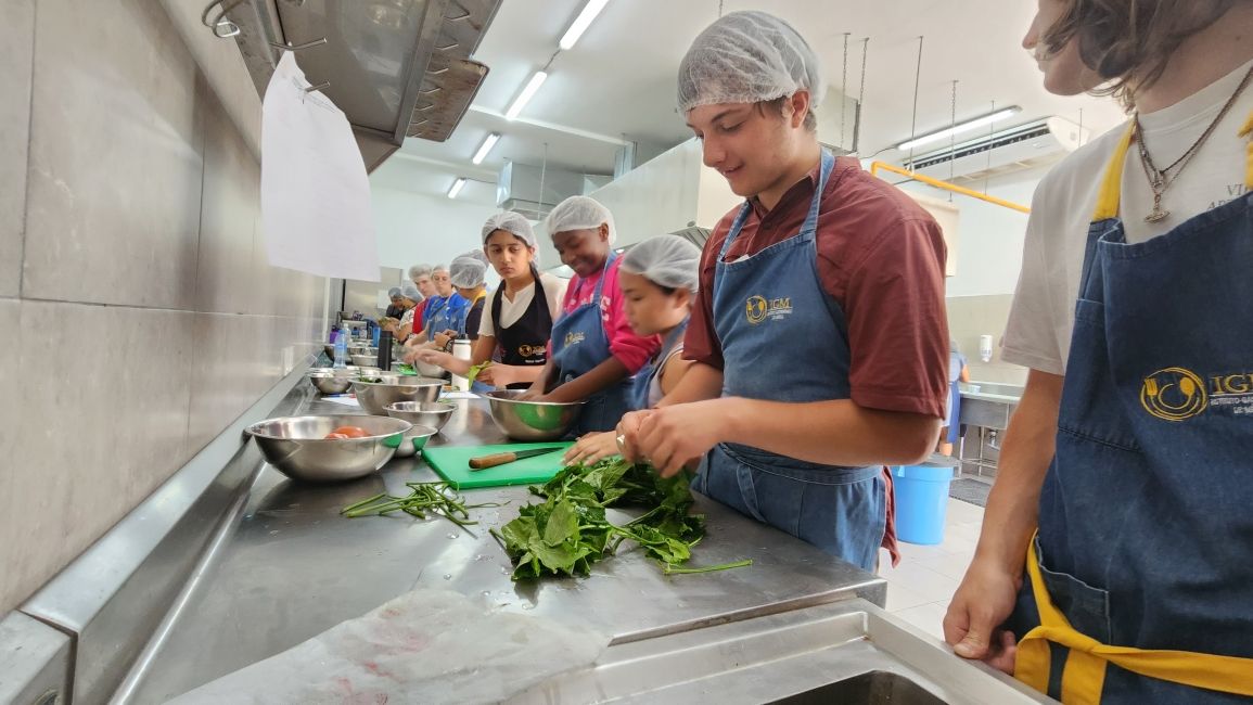 Students cooking