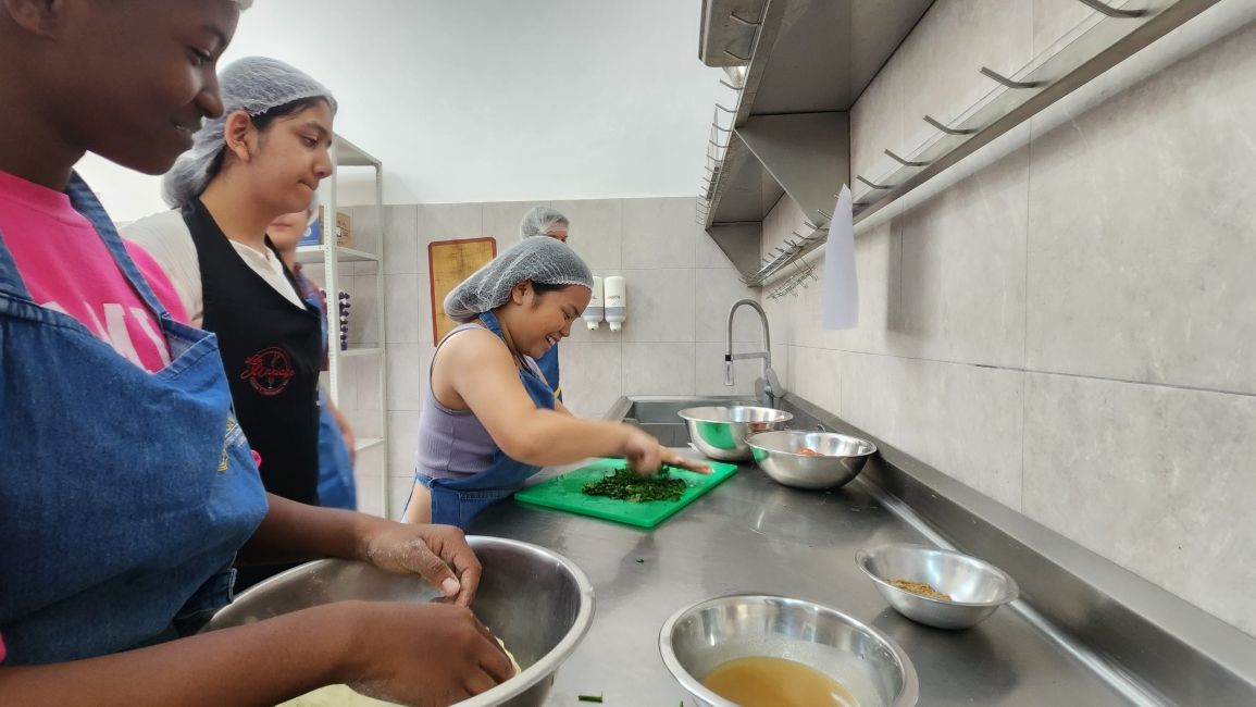 Students cooking