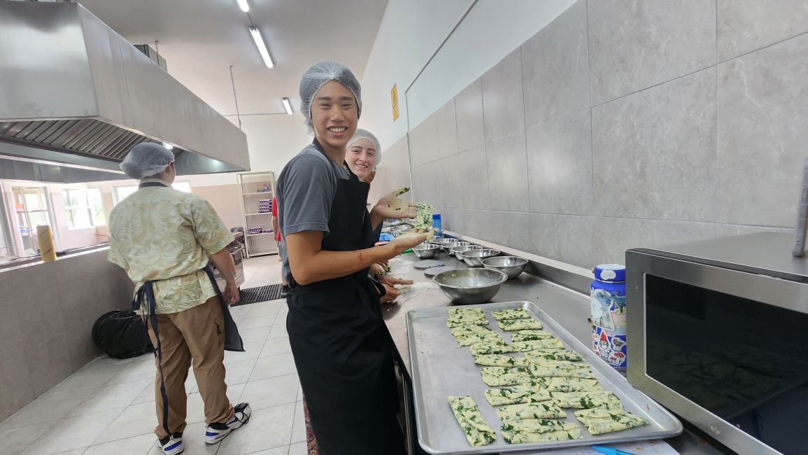 Students cooking