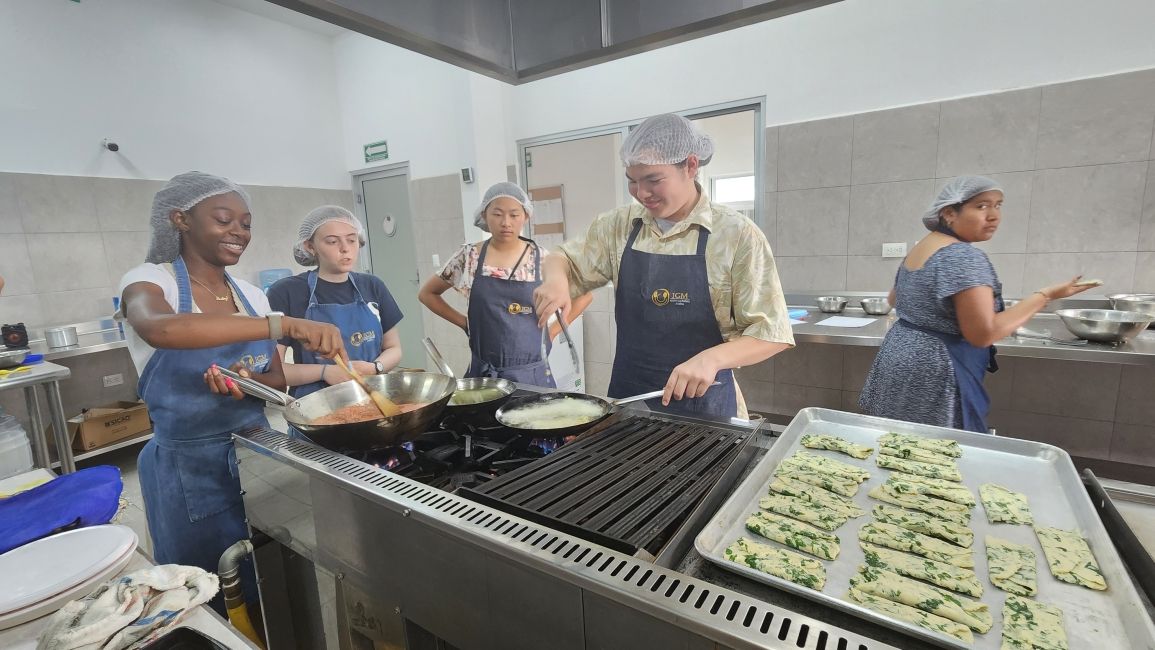 Students cooking