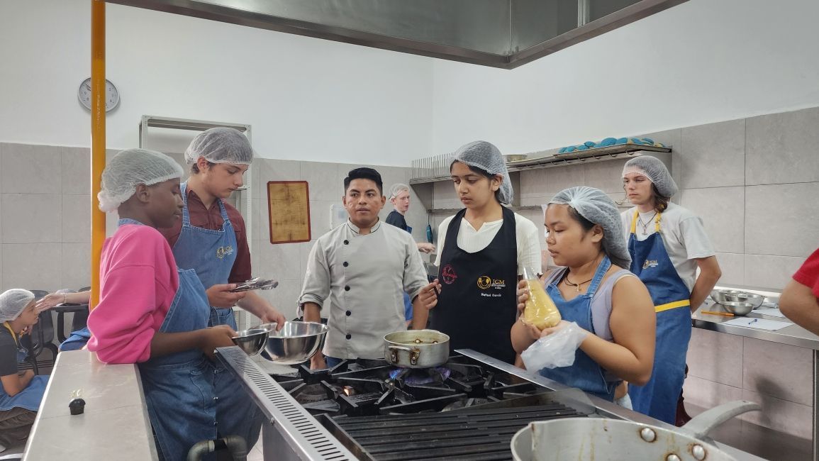 Students cooking