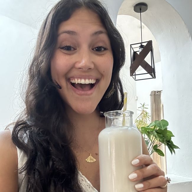 Me enjoying homemade horchata