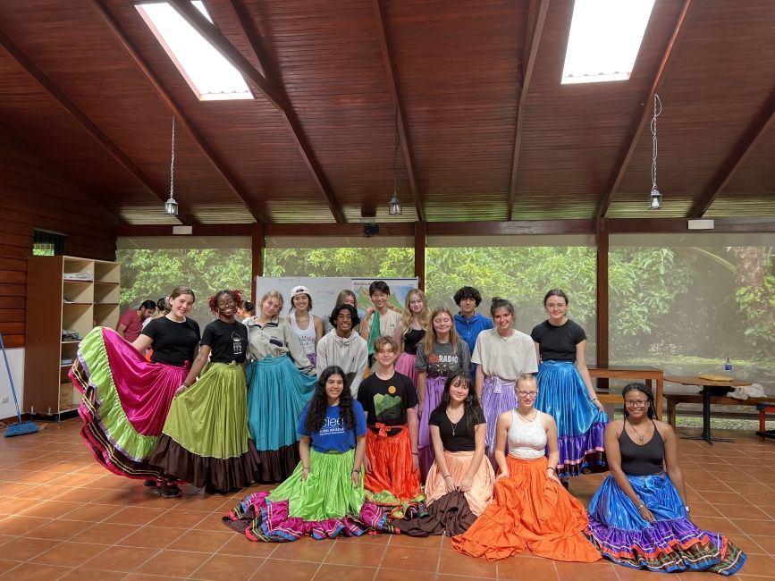 Climate Change students learning folkloric dance