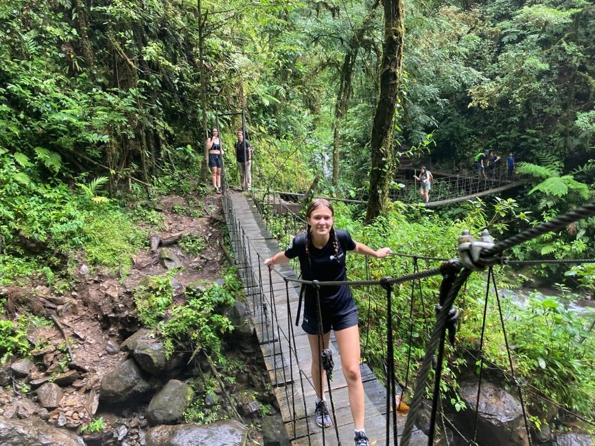 Ellie, Avery, and Hartson - Hiking at El Tigre Waterfalls