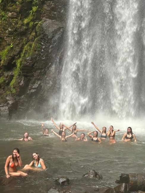Women in Stem group enjoying a swim in the falls!