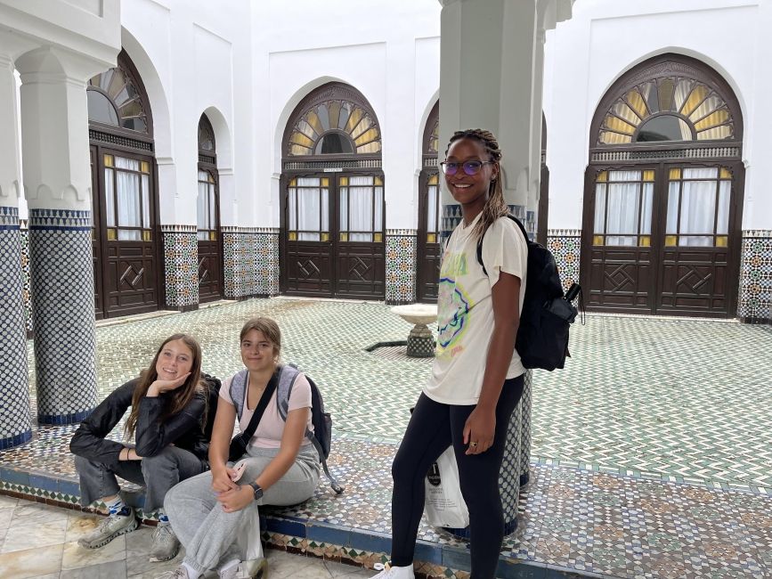 students at the mosque