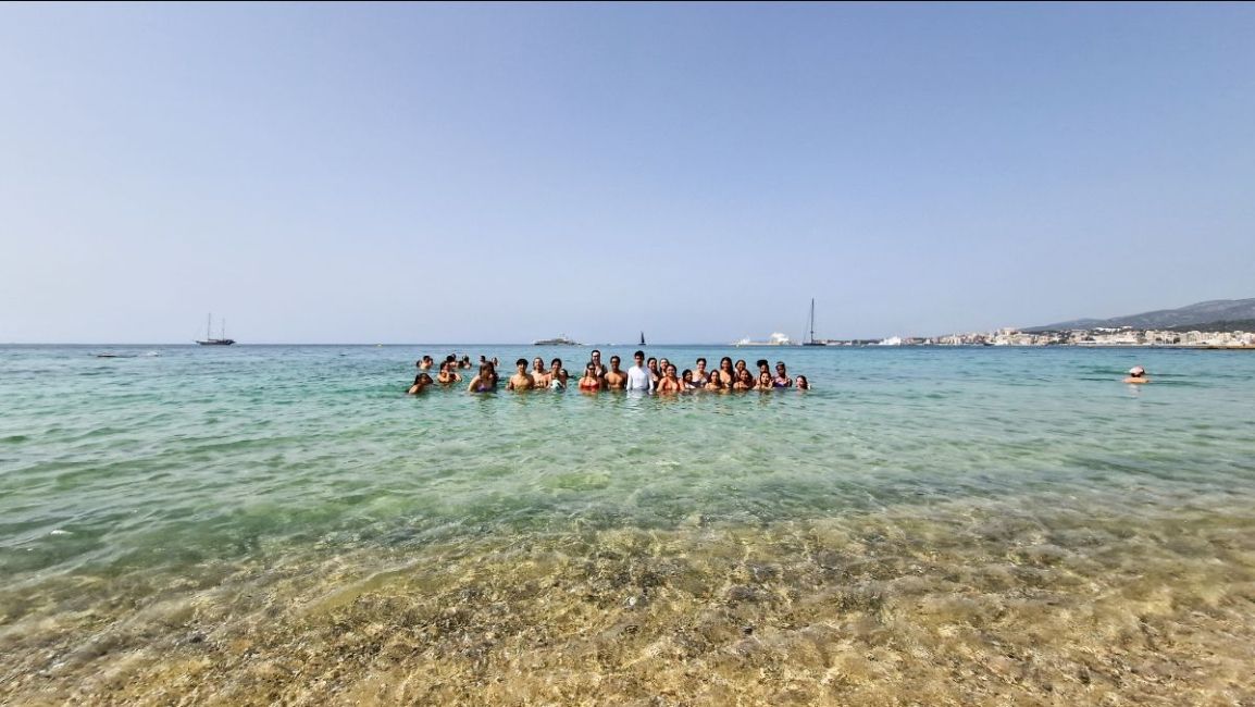 Students enjoy a day out at the beach in Palma de Mallorca