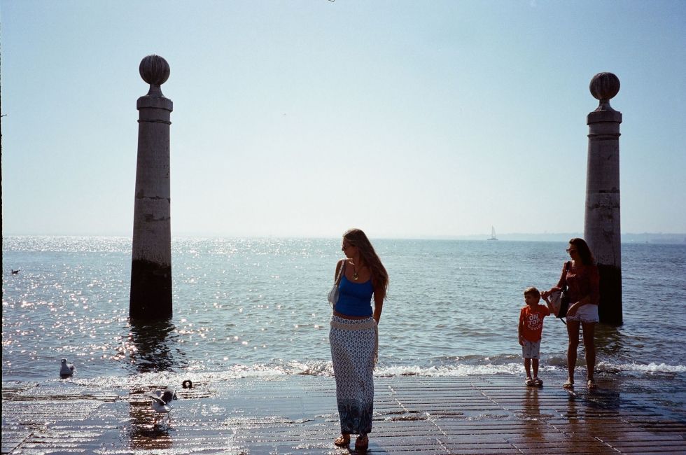 study abroad students ocean shore sunny