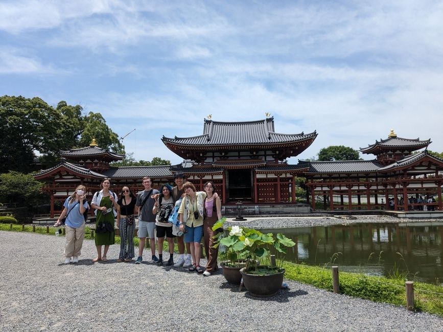 Students at a temple in Kyoto, Japan