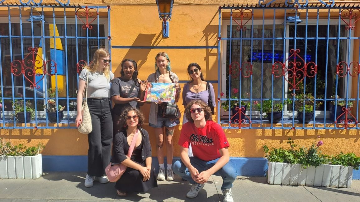 January term students in Valparaiso during overnight trip