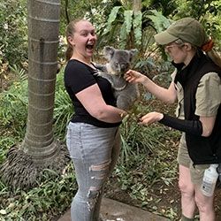 study abroad student koala australia