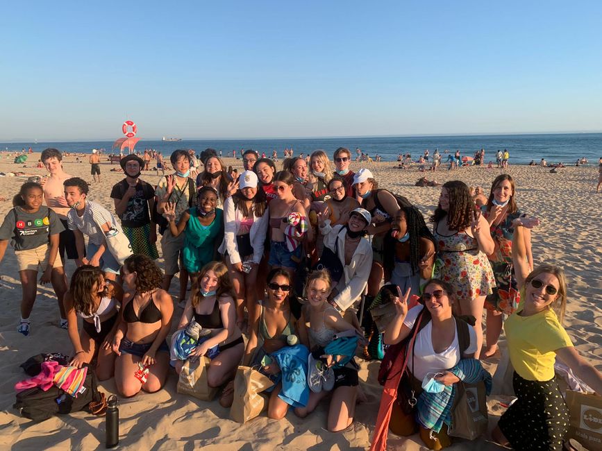 high school summer abroad at Lisbon beach