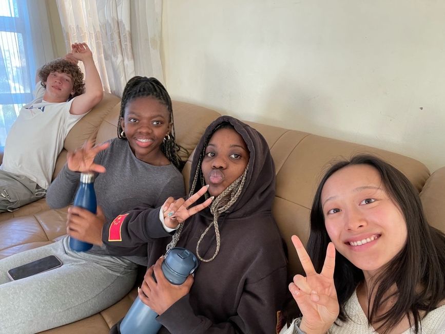 Two global navigators and two local students in Gaborone