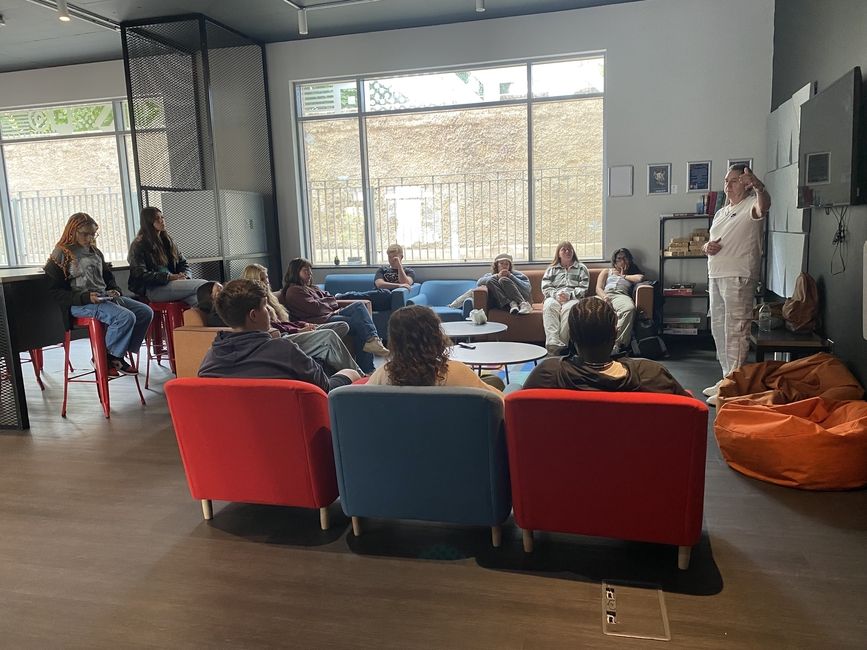 Learning about the homelessness situation in Dublin. 
