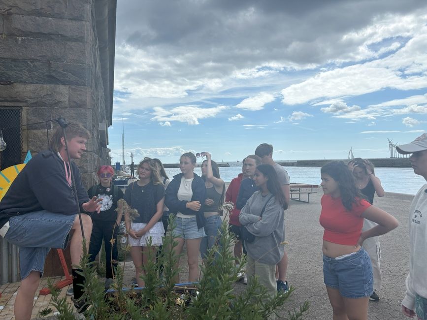 Students gathered near our tour guide David