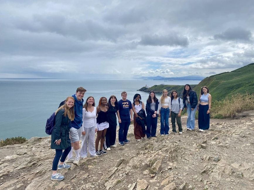 Students at the cliffs