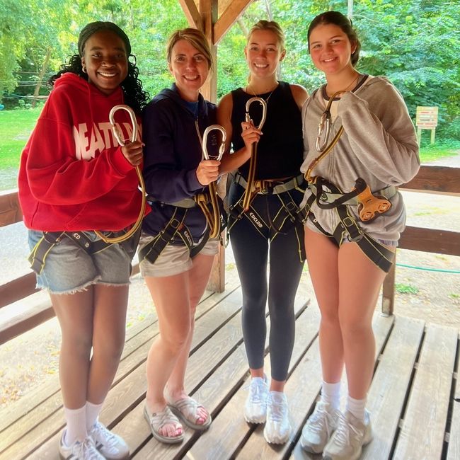 Everyone is secured with their harness on!