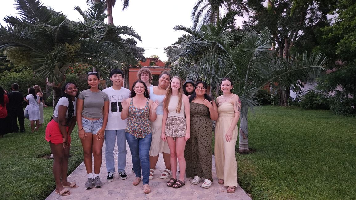 Students with their teacher Hallet.