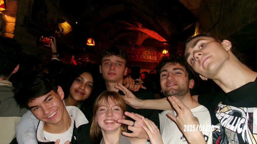 student abroad club smiling