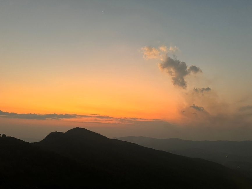 A view of one of the mountains in Chiang Rai at sunset