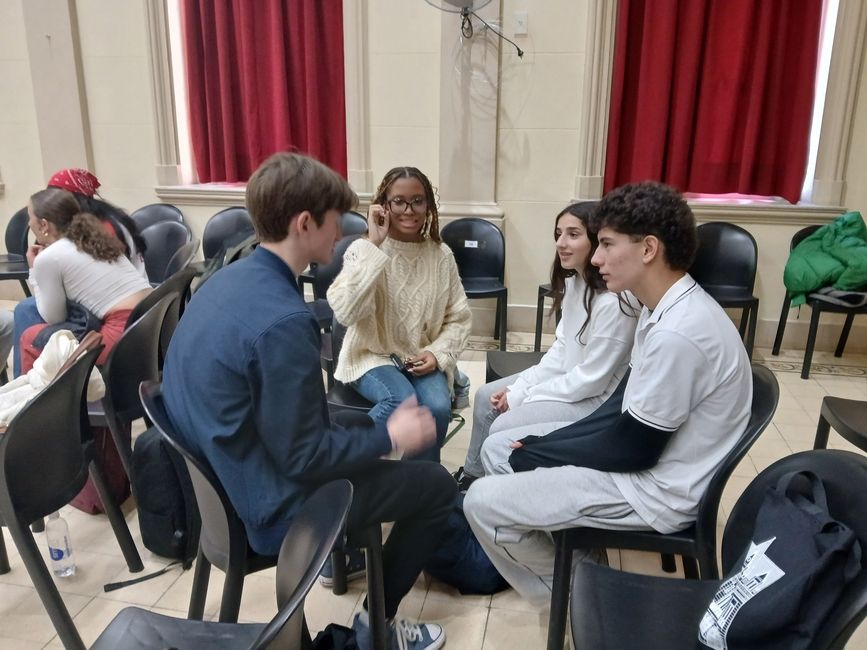 Students visiting local high school La Salle