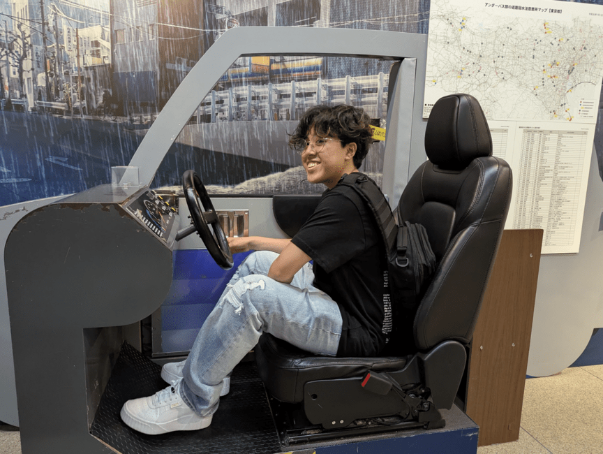 student driving car at bozaikan, a safety program