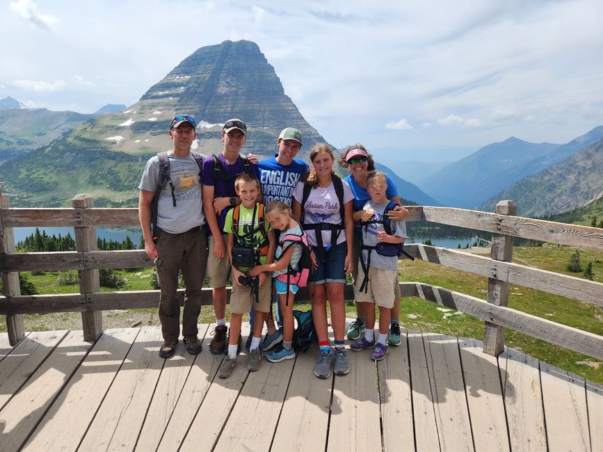 My family at Logan Pass in Glacier National Park. 
