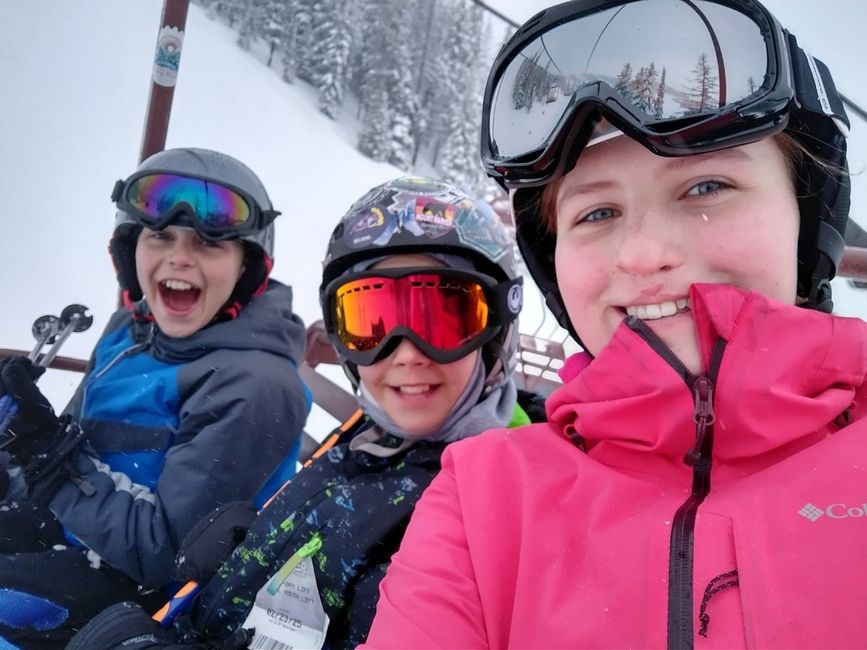 Skiing with my Brother (far left) and Cousin