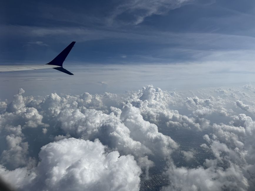 the clouds from an airplane window
