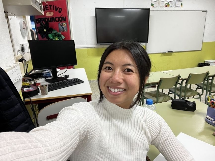 Teaching English in Madrid classroom
