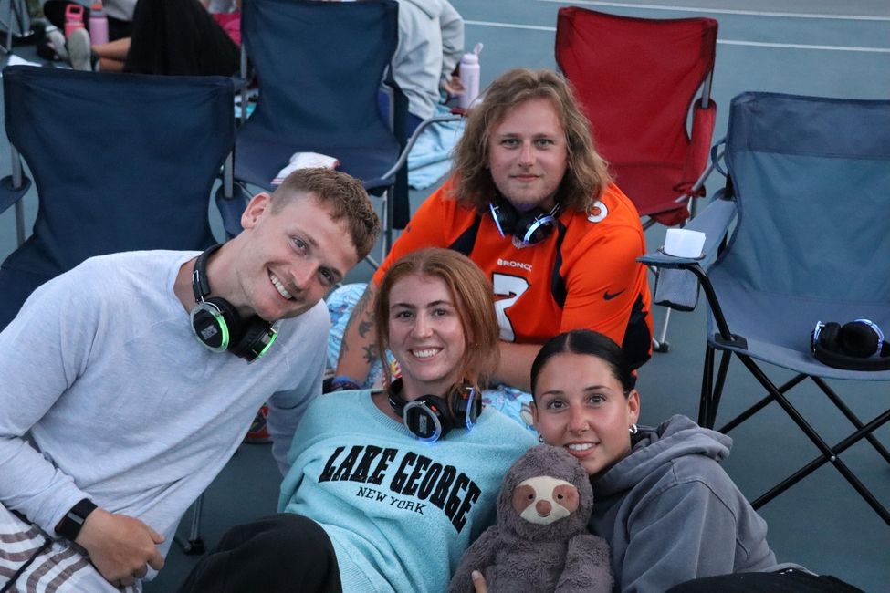 Brooke hangs out with her camp counselor friends.