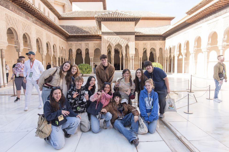 Group of Gap students posing on excursion in Seville