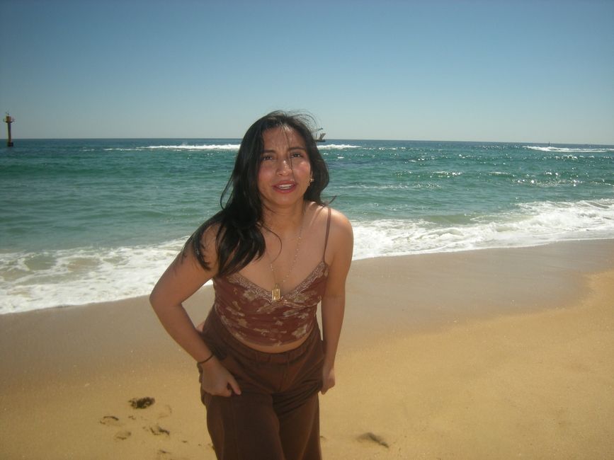 Another selfie in front of the beach