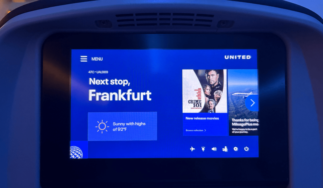 On the flight from Washington, D.C., to Frankfurt, Germany