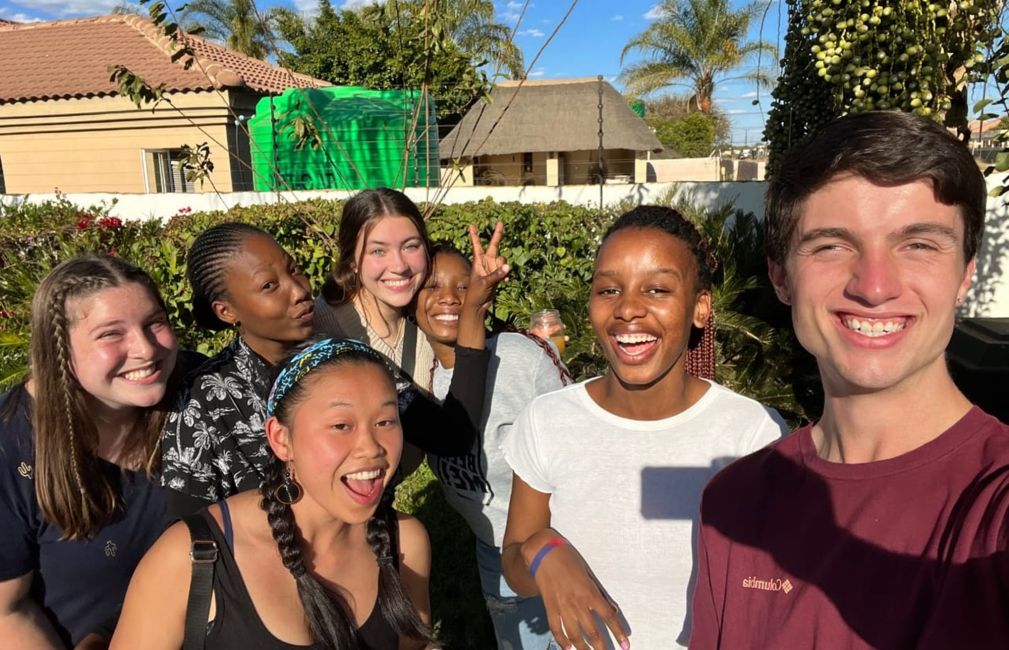 study abroad students smiling in gaborone africa