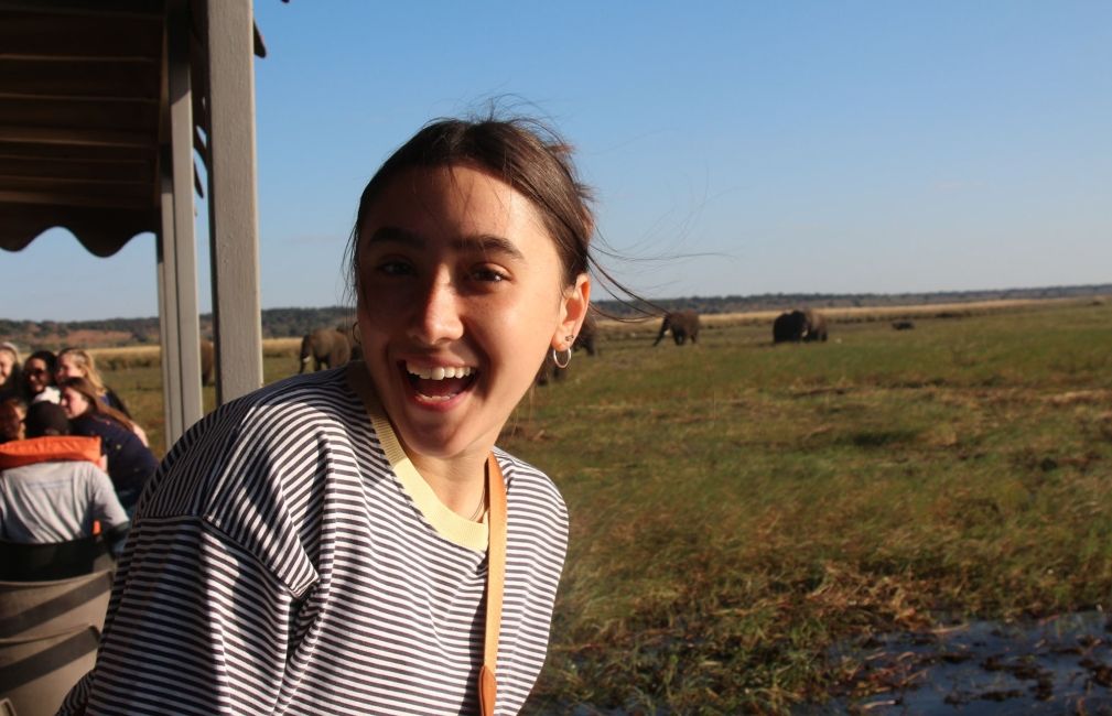 safari in botswana girl smiling study abroad program