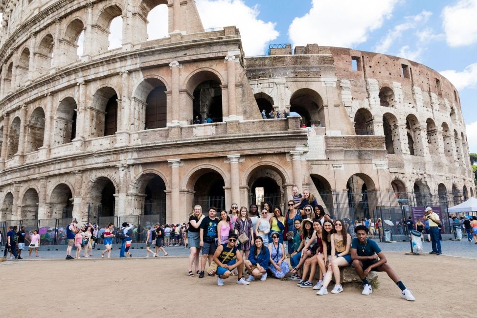Tour group at the Colloseum