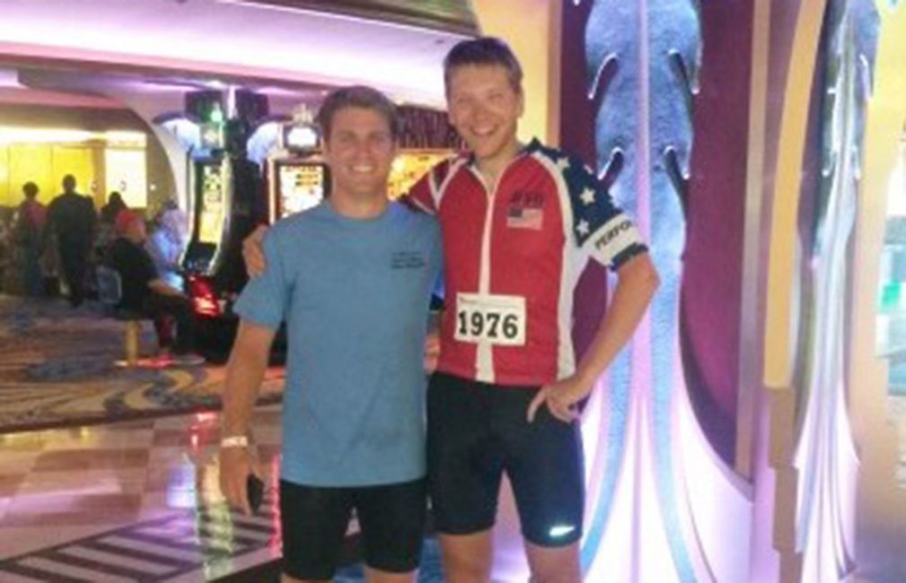 martin with friend after race