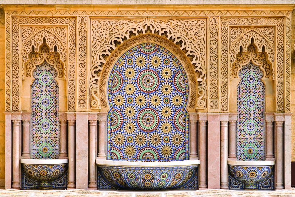 Mosaic tile artwork in Morocco