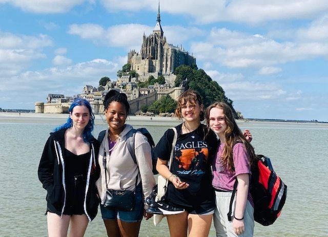 Group of girls at Mont Michel