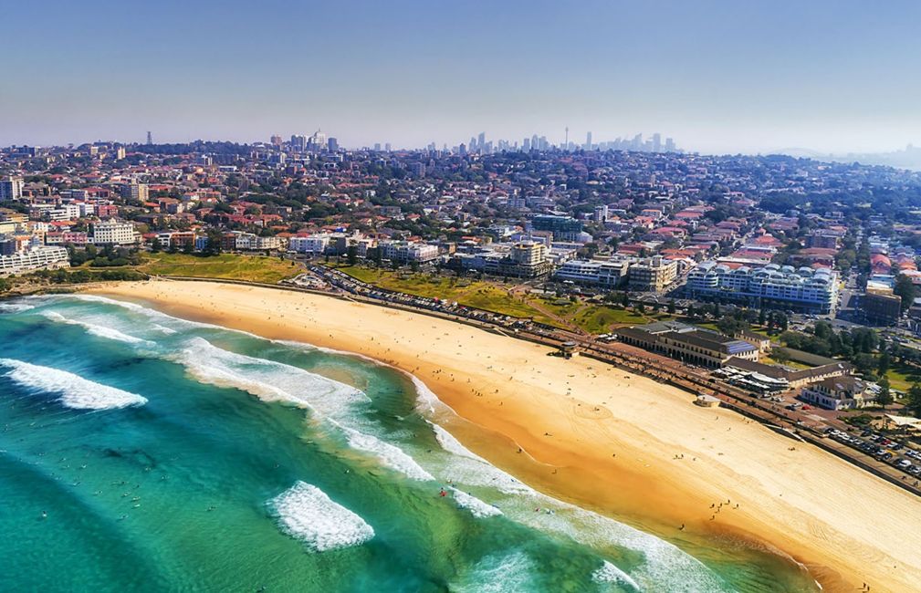 aerial view sydney australia beach