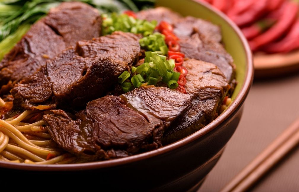 famous taipei beef noodle dish