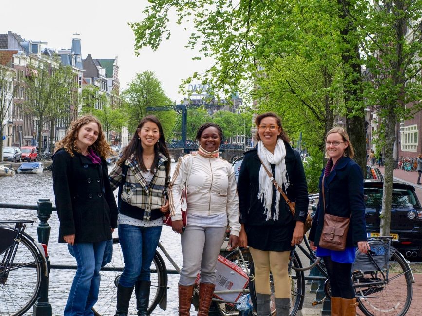 amsterdam girls on bridge