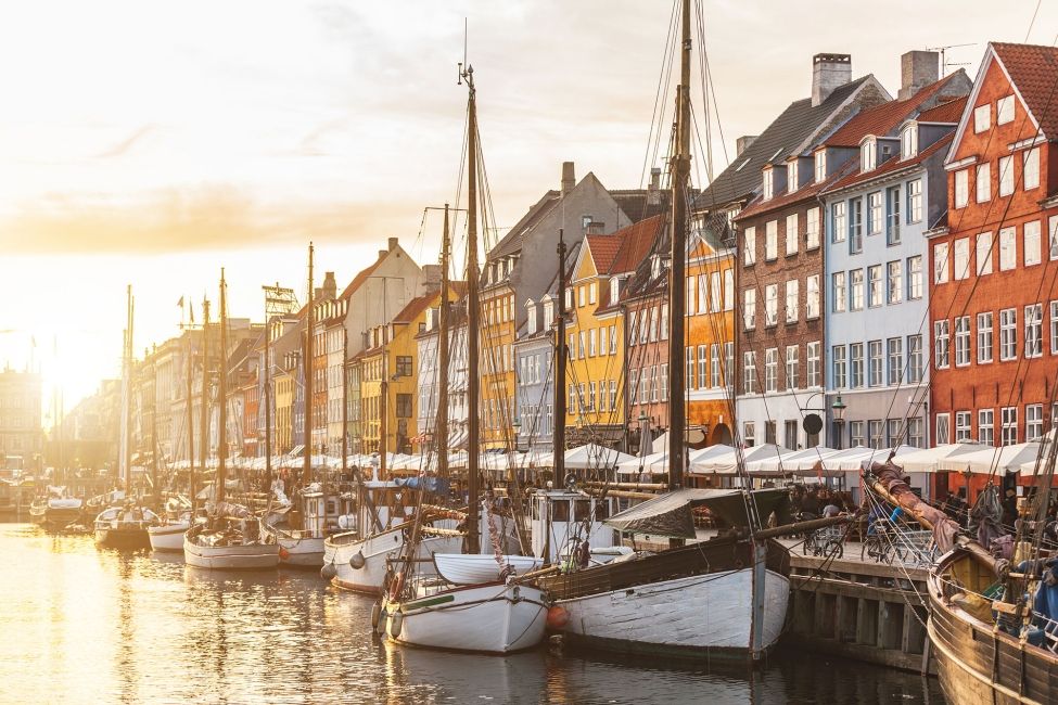 Copenhagen sailboats at sunset