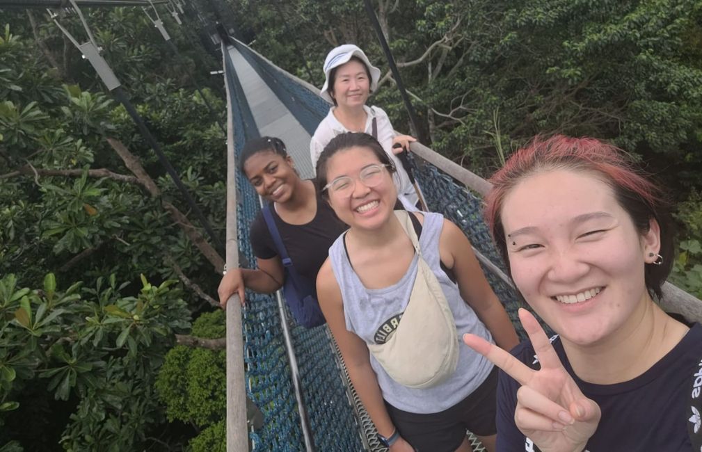 bridge walk costa rica students